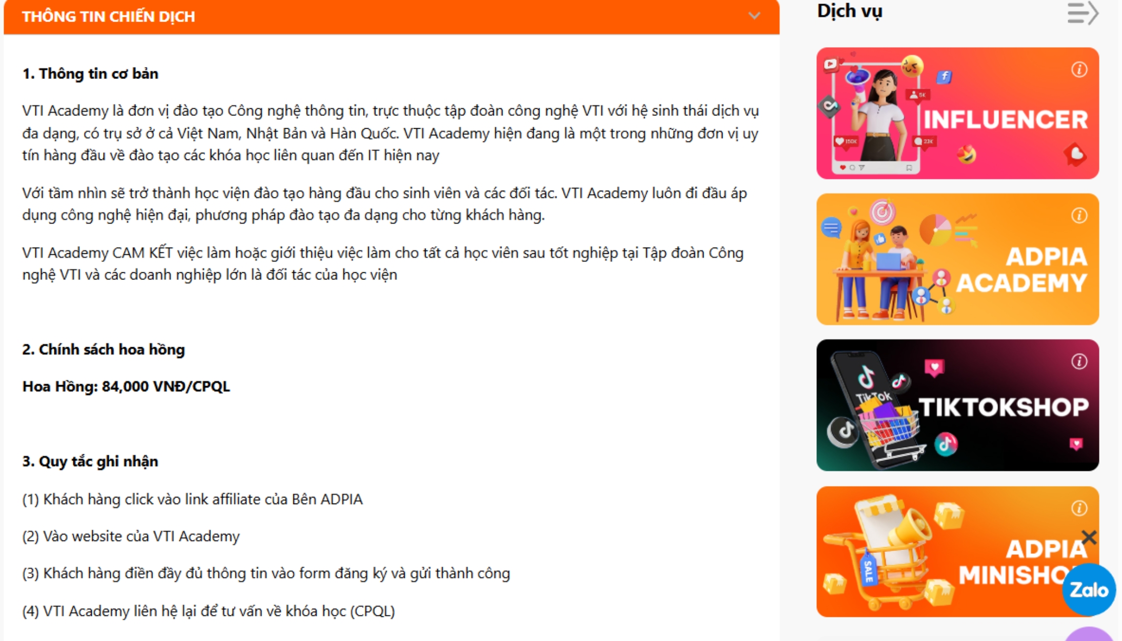 Th&ocirc;ng tin chiến dịch